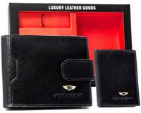 zestaw prezentowy: skórzany portfel męski, etui i brelok - peterson