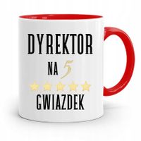 Dla Dyrektora Kubek Czerwony Dyrektor Na 5 Gwiazd Z Nadrukiem Ze Zdjęciem