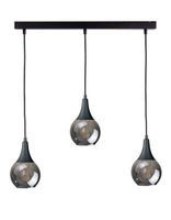 Lampa wisząca 3xE27 LACRIMA SMOKY BLACK