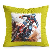 PODUSZKA ŻÓŁTA PREZENT - MOTOR MOTOCYKL MOTOCROSS