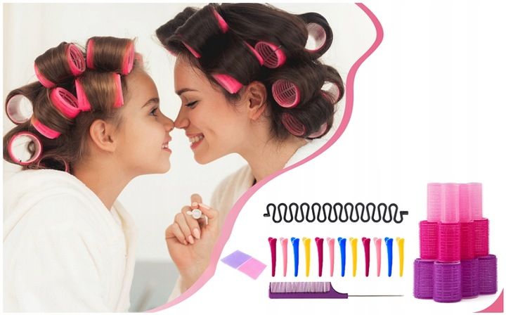 ZESTAW WAŁKI DO WŁOSÓW NA RZEPY DUŻO WAŁKÓW - 34 ELEMENTY zdjęcie 13