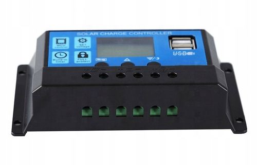 REGULATOR ŁADOWANIA PANELI LCD 12V 24V 2X USB KONTROLER SOLARNY 30A na Arena.pl