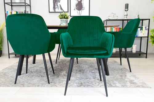 Krzesło LUGO - aksamit zielony / nogi czarne x 1 na Arena.pl