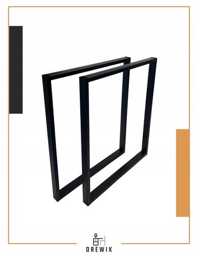 NOGI DO STOŁU BIURKA METALOWE CZARNE 60x72 CM PROFIL 4x2 CM LOFTOWE 2 na Arena.pl