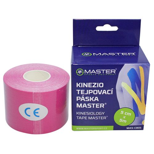 taśma kinezjologiczna master 5 cm x 5 m - różowa na Arena.pl
