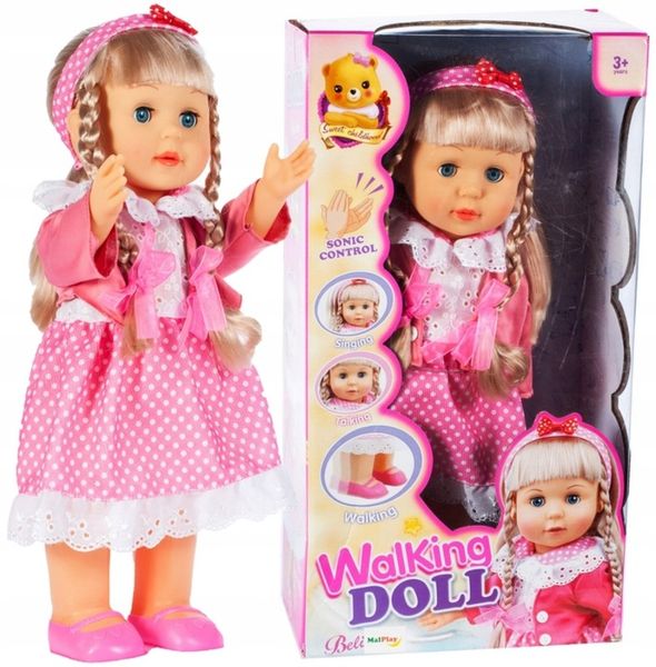 INTERAKTYWNA LALKA Bobas Śpiewająca Chodzi Reaguje na Klaśnięcie Duża 42cm zdjęcie 3