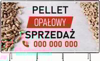 BANER REKLAMOWY 130x80cm oczkowany projekt w cenie PELLET OPAŁOWY