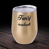 Złoty kubek ze stali nierdzewnej Glitter z Twoim nadrukiem