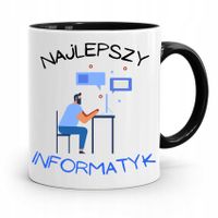 Kubek Czarny Informatyka Programisty Najlepszy Inf Z Nadrukiem Ze Zdjęciem
