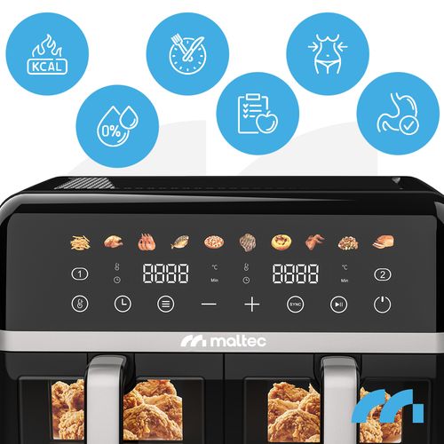 Frytkownica Beztłuszczowa 10L Air Fryer Frytownica Dwukomorowa Duża 2800W na Arena.pl