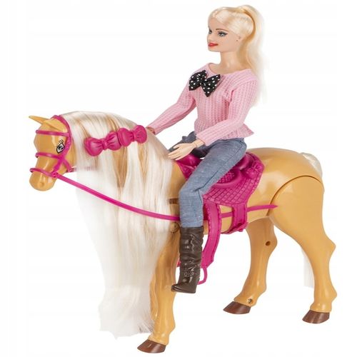 Lalka z koniem dla dziewczynek CHODZI DŹWIĘK długa grzywa do czesania na Arena.pl