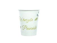 Kubeczki papierowe Wieczór Panieński listki, 6 szt.