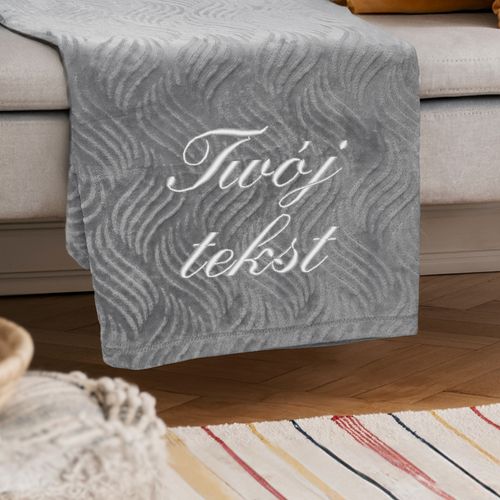 KOC z HAFTEM dedykacji 220 x 200 MIKROFIBRA DOWOLNY TEKST na Arena.pl