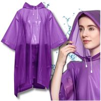 Fioletowe wodoodporne poncho przeciwdeszczowe unisex na rower motocykl