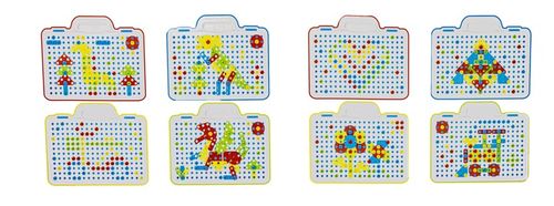 WKRĘTARKA ZESTAW KONSTRUKCYJNY dla dzieci ŚRUBKI 3D Kolorowe klocki Kuferek na Arena.pl