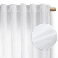 Zasłona do salonu VALETA len 140x270 na taśmie biała Restilo