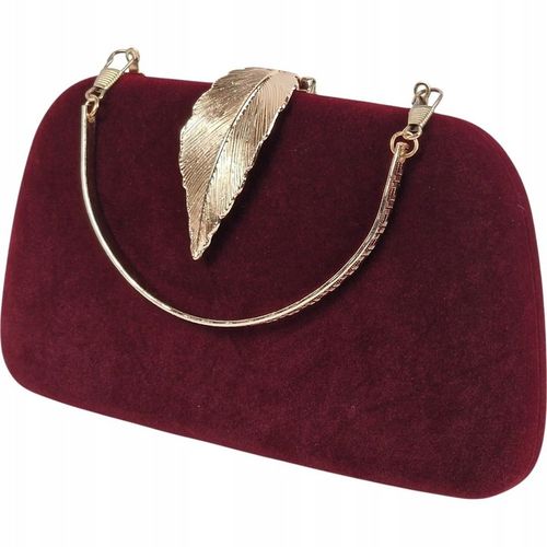 Torebka kopertówka puzderko wizytowa wieczorowa bordowa sylwester na Arena.pl