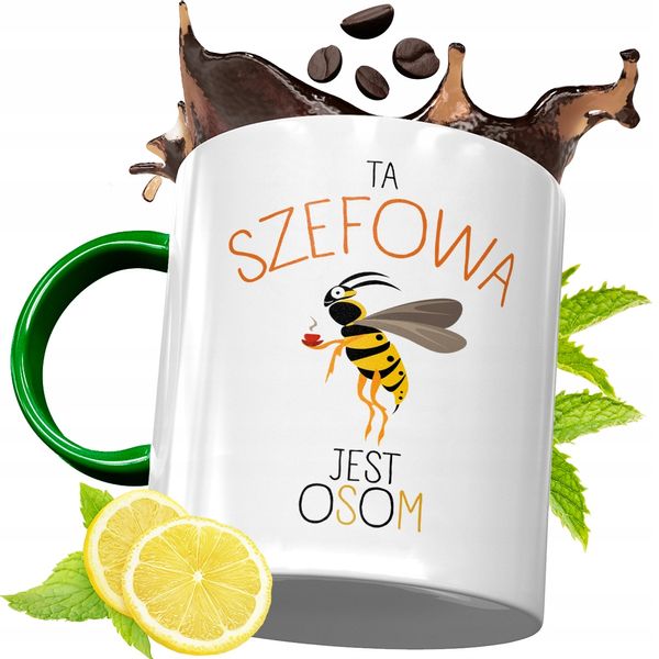 Kubek Zielony Dla Szefa Szefowej Prezent Urodziny Z Nadrukiem Ze Zdjęciem zdjęcie 1