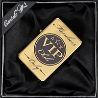 Zapalniczka Benzynowa Złota z Napisem VIP Prezentowa na Benzynę Gentelo