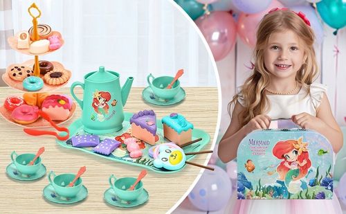 Serwis kawowy ZESTAW do herbaty dla dzieci w walizce czajnik taca B108 CE na Arena.pl