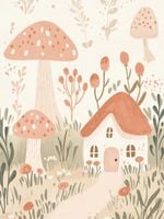 Plakat 60x80cm Wzory dla Dzieci, Dziewczynki i Chłopca - Domki