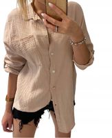 KOSZULA DAMSKA MUŚLINOWA - LUŹNA OVERSIZE Italy