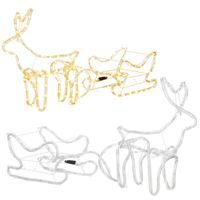 Renifer Led świąteczny z saniami 100 cm świetlna dekoracja biały ciepły