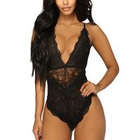 SEKSOWNE CZARNE BODY DAMSKIE BIELIZNA KORONKOWA