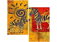 60X60CM ZEBRA AFRYKAŃSKA DWU OBRAZ ŚCIAN