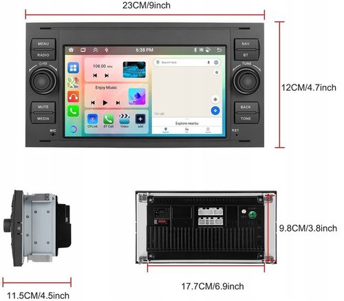 RADIO SAMOCHODOWE do FORD KUGA S-MAX C-MAX CARPLAY 4GB RDS GPS WIFI ANDROID na Arena.pl