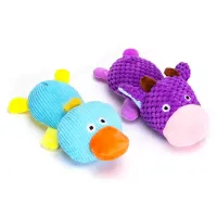 Pluszowa zabawka krówka lub kaczka 22 cm gryzak dla psa z piszczałką