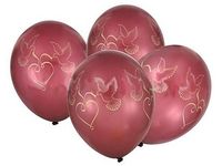 balony 4szt. złote / bordowe - gołąbki ''12'' | 38-06