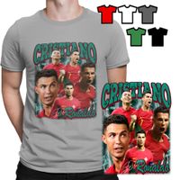 KOSZULKA T-SHIRT MĘSKI WZORY - Cristiano Ronaldo PIŁKARZ PIŁKA - M