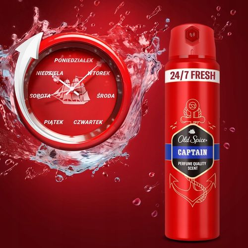 Old Spice Captain Dezodorant męski w sprayu, 6 x 150ml, 24h świeżości na Arena.pl