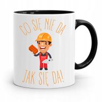 Kubek Czarny Budowlańca Majstra Fachowca Prezent Z Nadrukiem Ze Zdjęciem