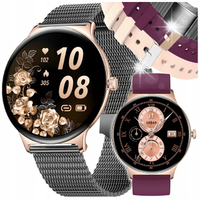 ZEGAREK SMARTWATCH DAMSKI WODOODPORNY ROZMOWY MENUPL ZDROWIE AMOLED 3 PASKI