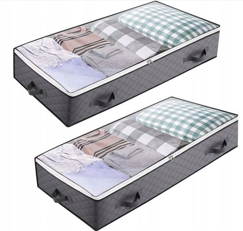 DUŻY ORGANIZER POJEMNIK POKROWIEC POD ŁÓŻKO Na POŚCIEL KOŁDRĘ ZABAWKI na Arena.pl