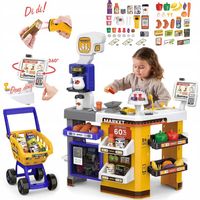 SUPERMARKET SKLEP OBROTOWA KASA dla Dzieci LODÓWKA KOSZYK MATADI