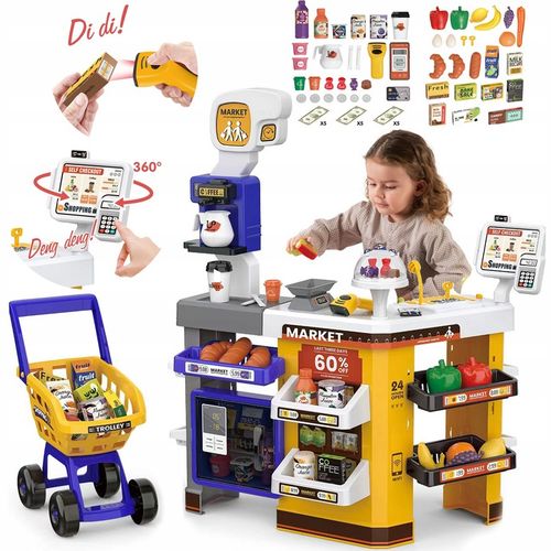 SUPERMARKET SKLEP OBROTOWA KASA dla Dzieci LODÓWKA KOSZYK MATADI na Arena.pl