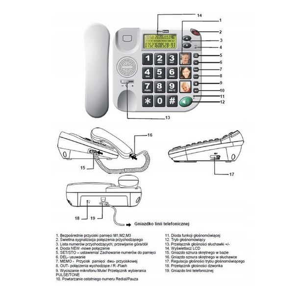 TELEFON STACJONARNY DLA SENIORA KXT481 PILOT SOS zdjęcie 4