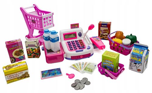 Edukacyjna Kasa Fiskalna Sklepowa Dla Dzieci Wózek Kalkulator Akcesoria na Arena.pl