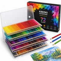 Zestaw 72 kredek kolorowych w etui profesjonalne kredki do rysowania szkicu