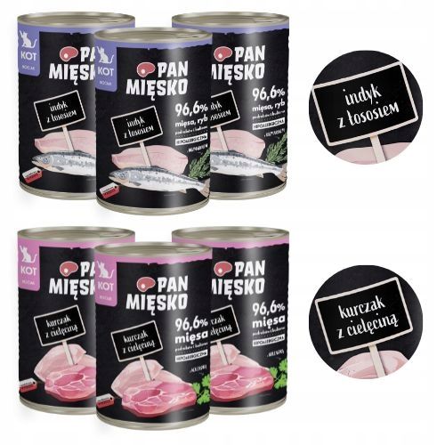 PAN MIĘSKO MOKRA KARMA DLA KOCIĄT WYJĄTKOWY MIX SMAKÓW 6 X 400 G na Arena.pl