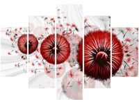 105CM 150CM OBRAZ 5 ELEM CZERWONE DMUCHAWCE 6 DRUK