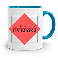 Kubek Błękitny Dla Geodety Super Surveyor Z Nadrukiem Ze Zdjęciem