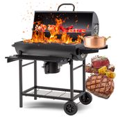 GRILL WĘGLOWY BARI Ogrodowy BECZKA półki POPIELNIK