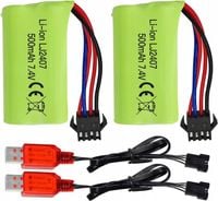 2 sztuki akumulatorów 7.4 V 500 mAh do EC16 DE85 do łodzi RC + ładowarka