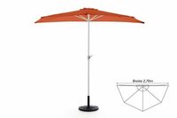 Półokrągły parasol balkonowy 270 cm terakota + podstawa