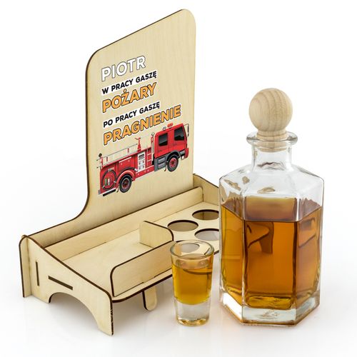 Karafka WÓZ STRAŻACKI kieliszki prezent na URODZINY dla strażaka na Arena.pl