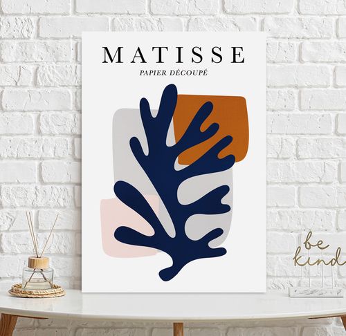 Plakat matisse kompozycja granatowy liść 21x29,7 cm A4 na Arena.pl
